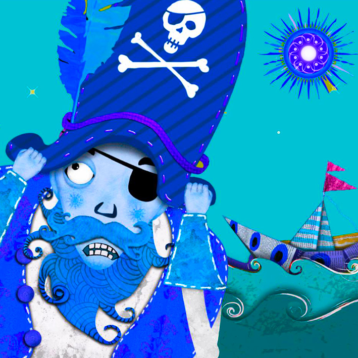 El pirata del Planetario vestido de azul por el color del autismo